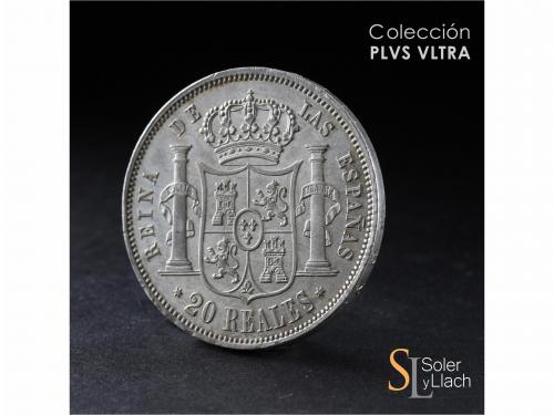ISABEL II. 20 Reales. 1861. MADRID. 25,91 grs. Leve pátina d