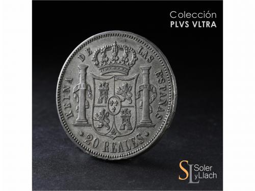 ISABEL II. 20 Reales. 1863. MADRID. 25,81 grs. Año escaso. M