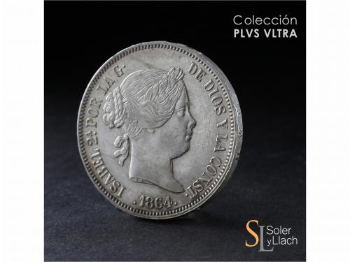 ISABEL II. 20 Reales. 1864. MADRID. 26,01 grs. Brillo origin