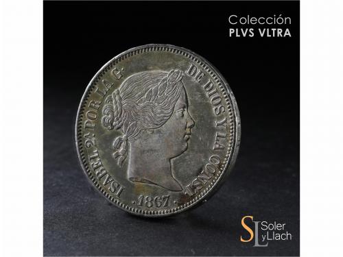 ISABEL II. 2 Escudos. 1867. MADRID. 26,01 grs. Bonita pátina