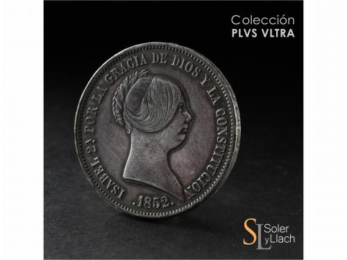 ISABEL II. 20 Reales. 1852. SEVILLA. 25,8 grs. Pátina irregu