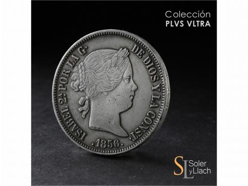 ISABEL II. 20 Reales. 1856. SEVILLA. 25,99 grs. Pequeños gol