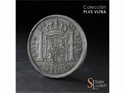 ISABEL II. 20 Reales. 1856. SEVILLA. 25,99 grs. Pequeños gol