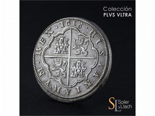 FELIPE III. 8 Reales. 1618. SEGOVIA. A cruz encima. 26,28 gr