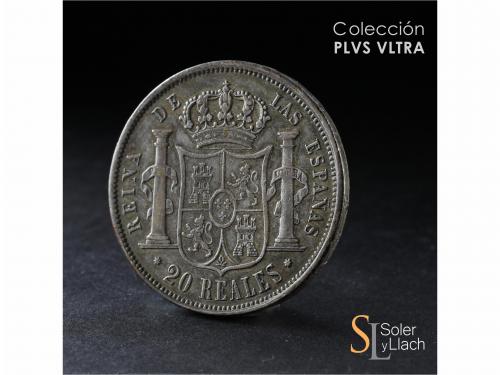 ISABEL II. 20 Reales. 1860/0. SEVILLA. 25,86 grs. Pequeños g