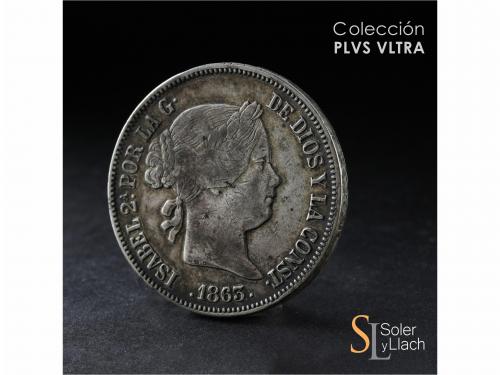 ISABEL II. 20 Reales. 1863. SEVILLA. 25,82 grs. Pequeños gol
