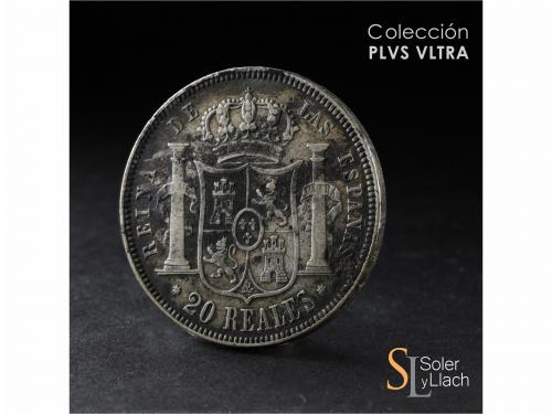 ISABEL II. 20 Reales. 1863. SEVILLA. 25,82 grs. Pequeños gol