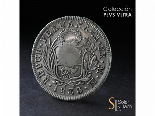 ISABEL II. 1 Peso. 1833. MANILA. 26,72 grs. Resello Y-II cor