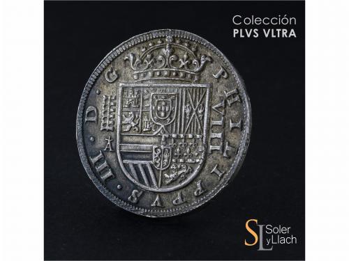 FELIPE III. 8 Reales. 1620. SEGOVIA. A cruz encima. 26,11 gr