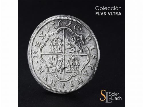 FELIPE III. 8 Reales. 1620. SEGOVIA. A cruz encima. Anv.: 5 