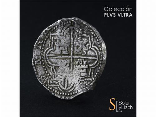 FELIPE III. 8 Reales. S/F. POTOSÍ. R. Anv.: P / R - Escudo -