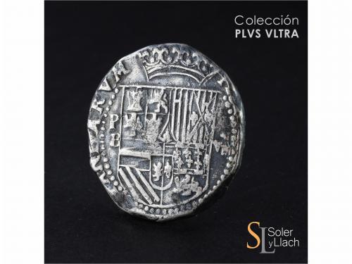 FELIPE III. 8 Reales. S/F. POTOSÍ. B. Anv.: P / B - Escudo -