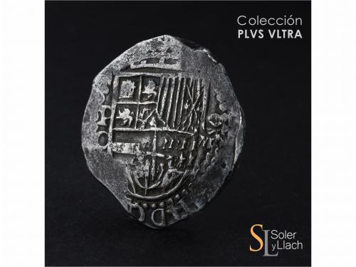 FELIPE III. 8 Reales. S/F. POTOSÍ. Q. Anv.: P / Q - Escudo -