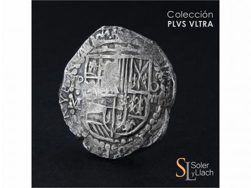 FELIPE III. 8 Reales. S/F. POTOSÍ. M. Anv.: P / M - Escudo -