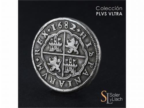 CARLOS II. 8 Reales. 1682. SEGOVIA. M. Anv.: Acueducto horiz