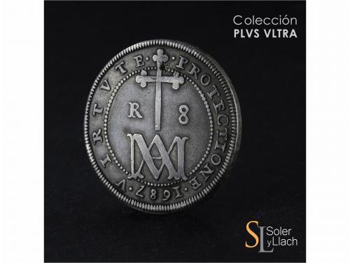 CARLOS II. 8 Reales. 1687. SEGOVIA. BR (nexadas). 22,08 grs.