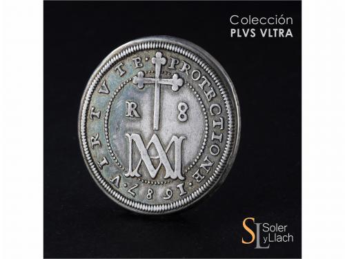 CARLOS II. 8 Reales. 1687. SEGOVIA. BR (nexadas). 21,58 grs.