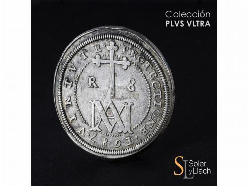 CARLOS II. 8 Reales. 1687. SEGOVIA. BR (nexadas). 21,42 grs.