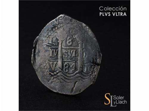 CARLOS II. 8 Reales. 1684. LIMA. V. 27,23 grs. Dos fechas vi