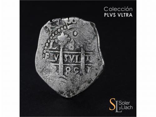 CARLOS II. 8 Reales. 1685. LIMA. R. 27,16 grs. Dos fechas vi