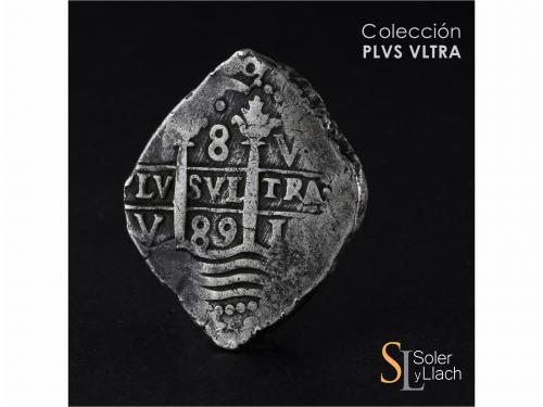 CARLOS II. 8 Reales. 1689. LIMA. V. 27,00 grs. Dos fechas vi