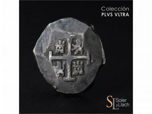 CARLOS II. 8 Reales. 1697. LIMA. H. 26,82 grs. Pátina oscura