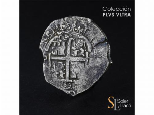 CARLOS II. 8 Reales. 1669. POTOSÍ. E. 26,14 grs. Tres fechas