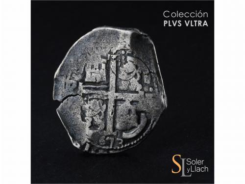 CARLOS II. 8 Reales. 1673. POTOSÍ. E. 23,73 grs. MBC-. / Alm