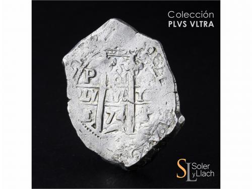 CARLOS II. 8 Reales. 1674. POTOSÍ. E. 25,56 grs. Dos fechas 