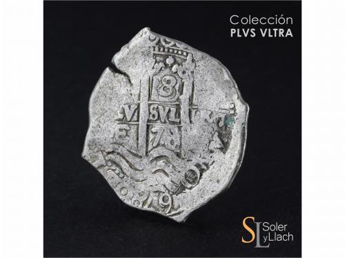 CARLOS II. 8 Reales. 1678. POTOSÍ. E. 27,35 grs. Tres fechas