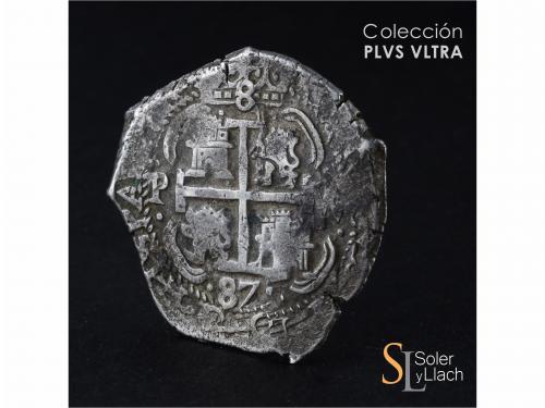 CARLOS II. 8 Reales. 1687. POTOSÍ. VR (nexadas). 28,31 grs. 