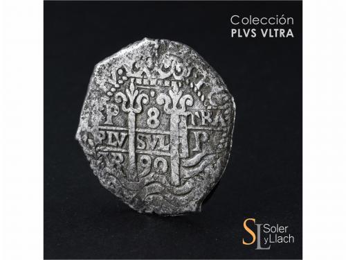 CARLOS II. 8 Reales. 1690. POTOSÍ. VR (nexadas). 26,24 grs. 