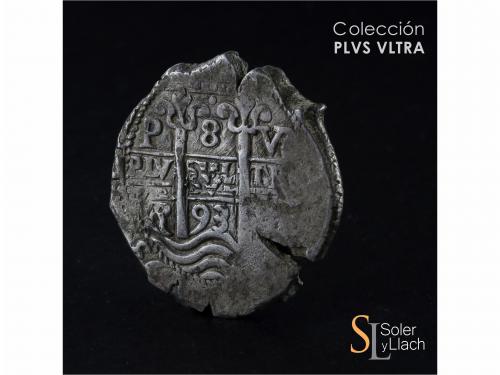 CARLOS II. 8 Reales. 1693. POTOSÍ. VR (nexadas). 27,02 grs. 
