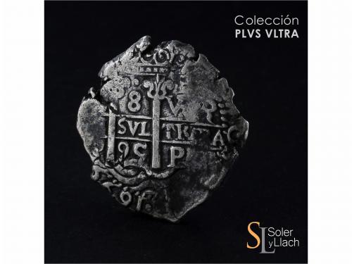 CARLOS II. 8 Reales. 1695. POTOSÍ. VR (nexadas). 26,23 grs. 