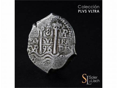 CARLOS II. 8 Reales. 1696. POTOSÍ. VR (nexadas). 26,53 grs. 