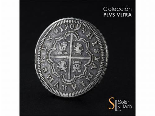 FELIPE V. 8 Reales. 1709. SEVILLA. M. 26,80 grs. Pequeño fin