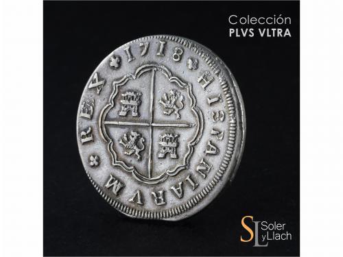 FELIPE V. 8 Reales. 1718. SEVILLA. M. 22,54 grs. Tres flores