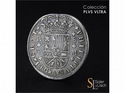 FELIPE V. 8 Reales. 1718. SEVILLA. M. 22,10 grs. Armas de Bo