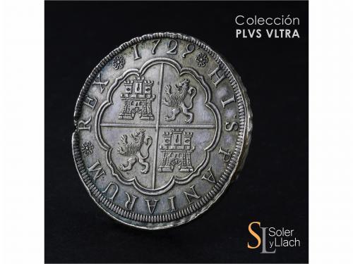 FELIPE V. 8 Reales. 1729. SEVILLA. P. 26,83 grs. Pátina y re