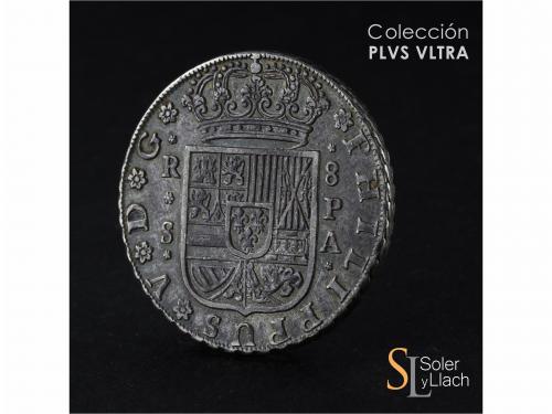FELIPE V. 8 Reales. 1734. SEVILLA. P.A. 26,65 grs. Pátina. E