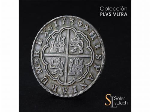 FELIPE V. 8 Reales. 1734. SEVILLA. P.A. 26,65 grs. Pátina. E