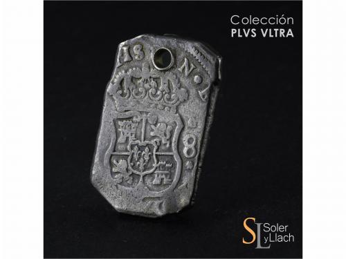 FELIPE V. 8 Reales. 1734. GUATEMALA. (J). 26,57 grs. Columna