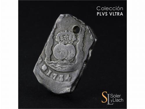 FELIPE V. 8 Reales. 1734. GUATEMALA. (J). 26,57 grs. Columna