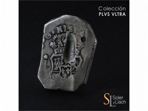 FELIPE V. 8 Reales. 1735. GUATEMALA. J. 26,71 grs. Columnari