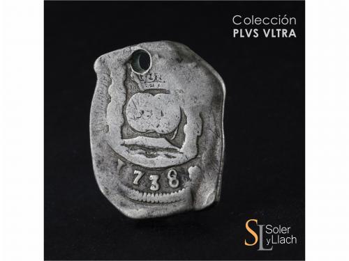 FELIPE V. 8 Reales. 1738. GUATEMALA. (J). 25,41 grs. Columna