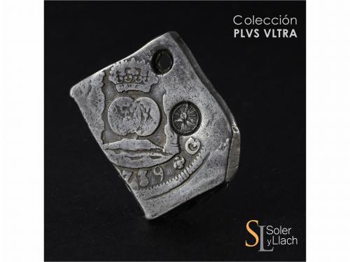 FELIPE V. 8 Reales. 1739. GUATEMALA. (J). 26,75 grs. Columna