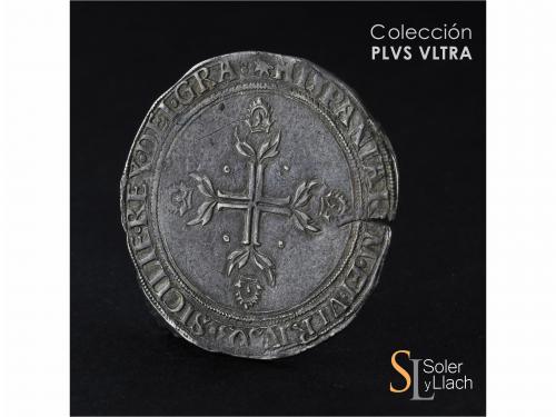 CARLOS I. 6 Reales. BARCELONA. Anv.: K. ROLVS - QVIN-TVS IMP