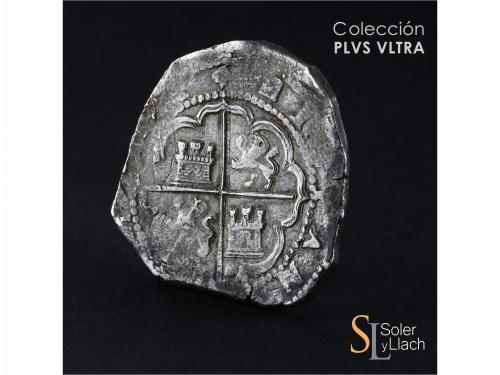 FELIPE II. 8 Reales. S/F. GRANADA. D. Anv.: D roel encima, a