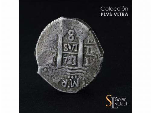 FELIPE V. 8 Reales. 1723. LIMA. M. 26,43 grs. MBC-/MBC. / Al
