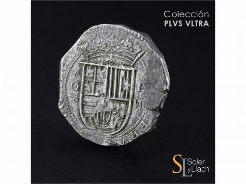 FELIPE II. 8 Reales. S/F. GRANADA. F. Anv.: G entre circulit